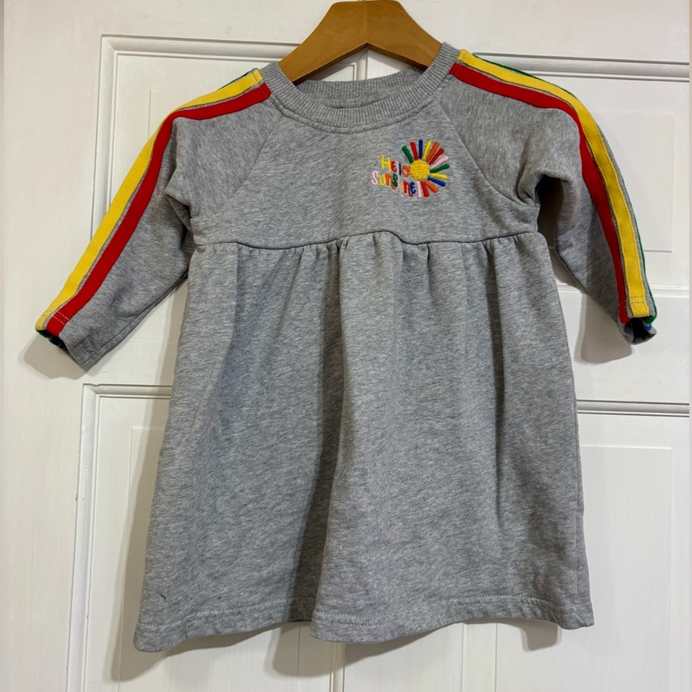 Hanna Andersson Sz 90 cm (US 3) Hello Sunshine Rainbow Stripe Dress